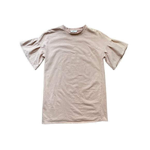 Beachlunchlounge Mini Dress Womens‎ Medium Blush Pink Cotton Flutter Sleeve - Picture 1 of 8